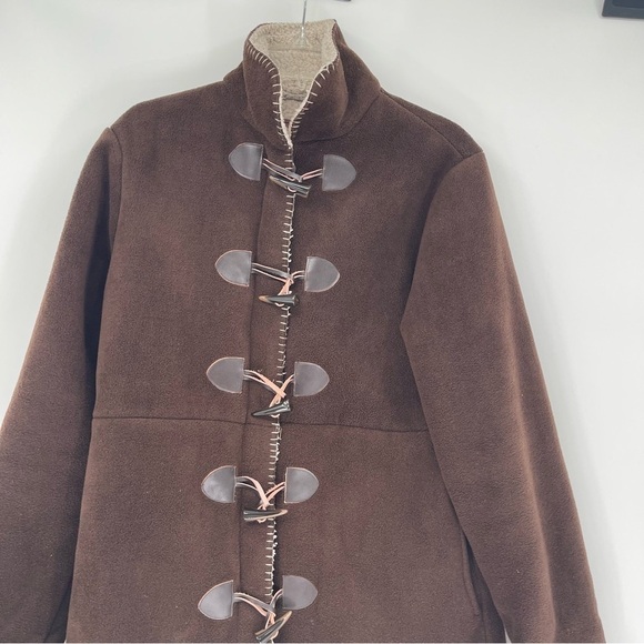 Outback Trading Company Jacket Coat Size Large Brown Duffle Closure Sherpa Lined - Picture 4 of 12